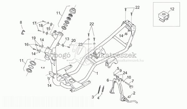 APRILIA SONIC AIR 1997-08 ZD4PBG0 Frame And Central Stand - Parts