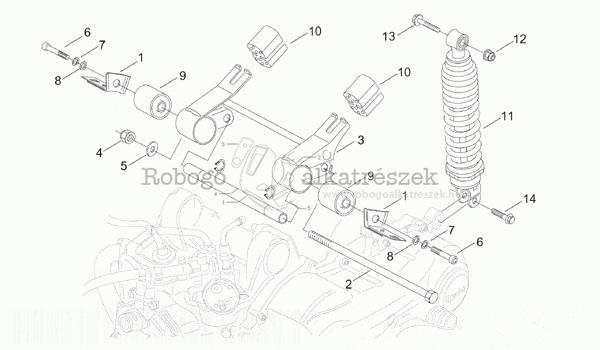 APRILIA SONIC LC 1998-08 ZD4PBF1 Connecting Rod And Shock Absorber - Parts