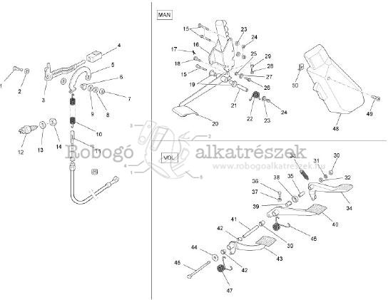 Ape Tm 703 2008-2012 Control Pedals - Levers