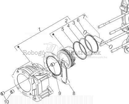 Piaggio Beverly 125 RST 4T 4V ie E3 2010-2016 ZAPM69100 Cylinder-pistston-wrist Pin Unit