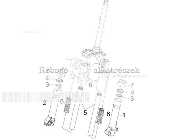 Piaggio Liberty 200 4T (EURO 3) M388M 2006-2007 ZAPM38500 Fork S Components (escorts)
