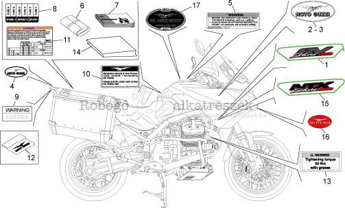 Moto Guzzi 1200 Stelvio Std-ntx 2011-2013 ZGULZG00 Plate Set-decal-op.Handbooks