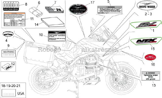 Moto Guzzi Stelvio 1200 8V 2011-2014 ZGULZ000 Kézikönyv